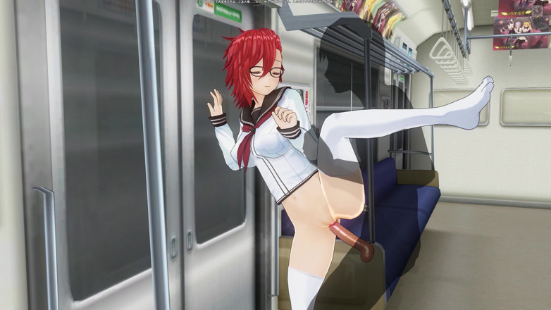 H3DC: 3D HENTAI-studente geneukt tegen de muur in de nachttreinauto