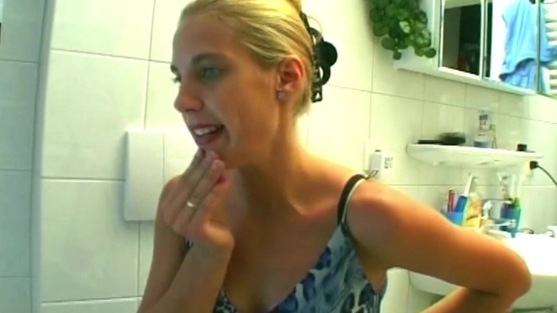 My German Amateurs: Blonde Fingers Dripping Wet Pussy in Shower
