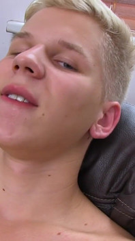 Blond twink boy Bert Meyer enjoys his man-sized cock