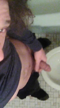 Morning Pre-cum Leaking in Bathroom