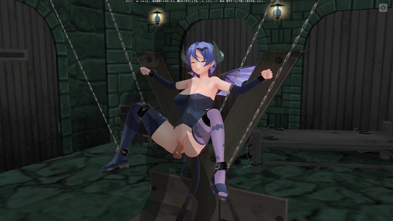 H3DC: Hentai 3D. Ejaculare în pizda unui succubus legat