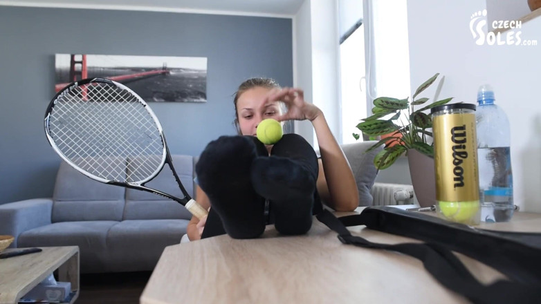 Czech Soles - foot fetish content: Relaxing her sweaty feet after a tennis match