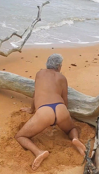 Ladysilvas: Ladysilva Vilken stygg het röv på stranden i en bikini