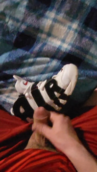 Young Football Player Jerks off and Cums on Sneakers