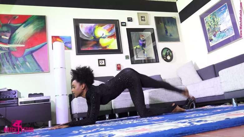 Gymnastic: Macacão preto brilhante