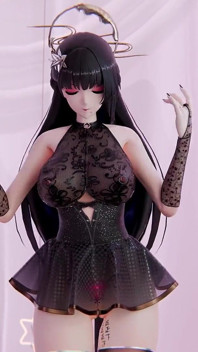 [mmd] 부티크 실례 음란한 대사; 스트립쇼; 검은 실크; 물 분무
