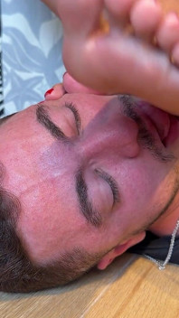 Goddess Kiffa Gets Simp Friend on Hungover to Worship Her Feet - Foot Worship - Foot Smelling
