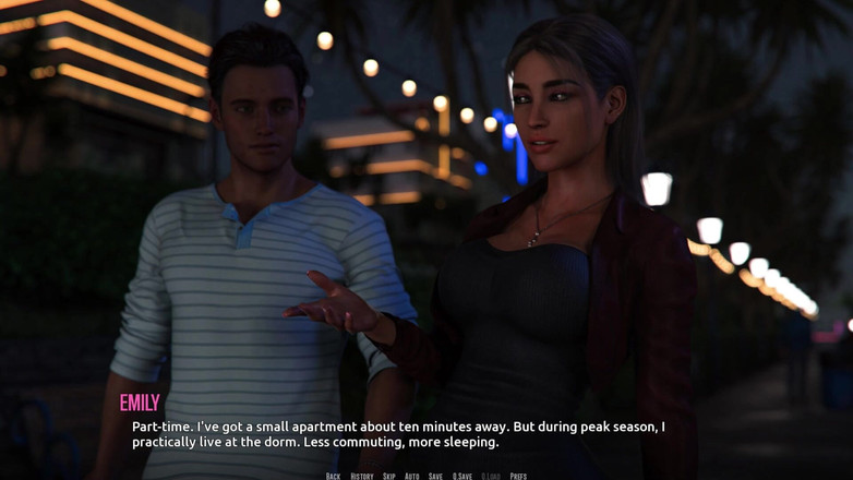 3D Cartoon Porn: 多米诺骨牌海滩 2：Jhon 与艾米丽的命运之夜散步