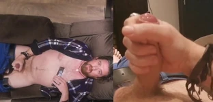 在我射精时看到我的脸和我的鸡巴