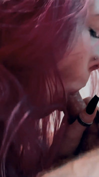 She Gives Me a Messy Blowjob on My Pierced Cock on the Ferry. I Cum in Her Mouth and Kiss Her, Licking the Cum.