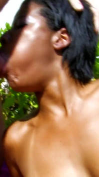 Horny Brunette Ebony Enjoys in Great Interracial Action