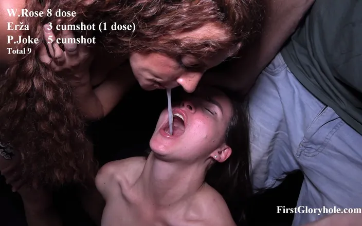 First Gloryhole: Gang Bang with Submissive Girl White Rose - Part. 1