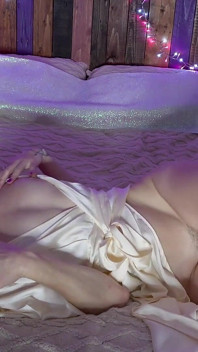 Kinky MILF in Blindfold Treats You to Satin Cum Slut