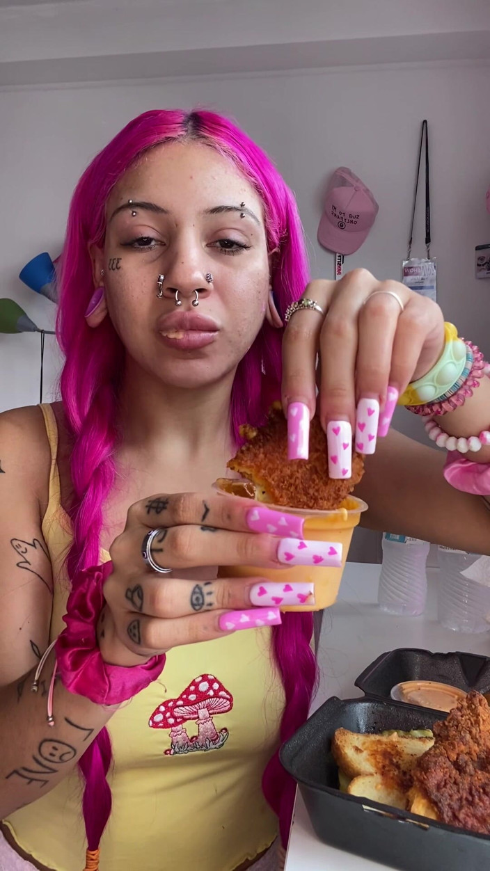 Nali Marie: Spicy Food Mukbang Overeating Facestuffing Petite Girl Eating Hot Food...