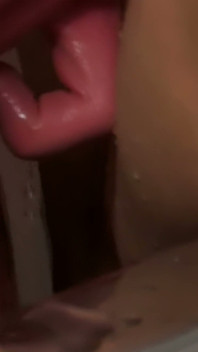 Wet in the Kitchen - Brunette Plays with the Faucet Spray on the Counter