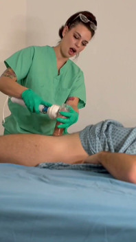 Goddess Fina Nurses Her Patient by Hand in Post-surgery Evaluation