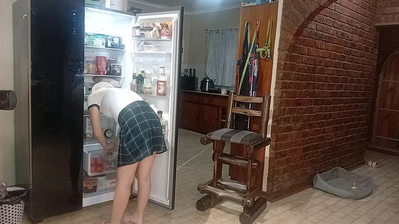 18blondteen: Seks w kuchni z rowerzystą