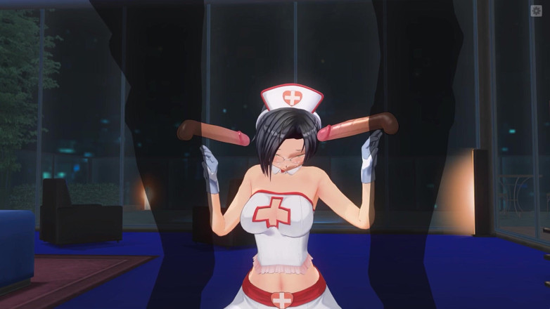 H3DC: 3D hentai sjuksköterska suger kuk från två patienter samtidigt