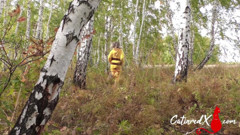 Catin Red: MILF venkovní kouření a sperma v ústech venku - parodie