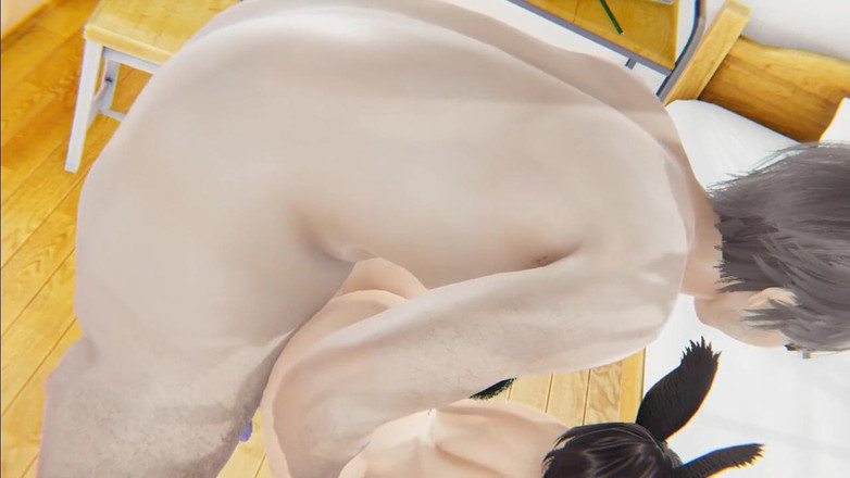 Yaoitube: Femboy Yaoi - ein hasen-femboy wird von einem großen mann gefickt