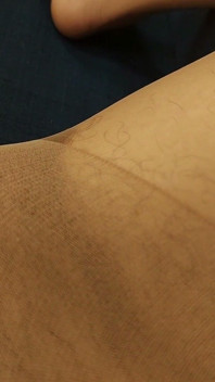 Curls Shine Through Tights, Hairy Pussy in Tights