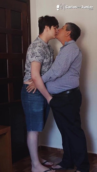 Dad Cumming on the Boy's Face