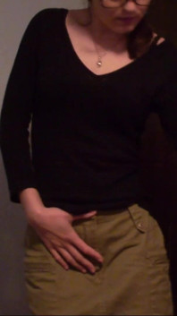 Skinny Teen with Glasses Full Bladder Desperation and Trying Pee on the Floor