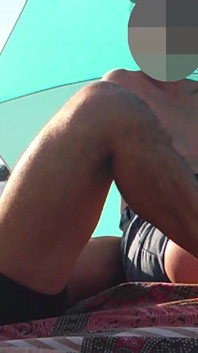 Flashing My Cock in Front of Everyone on the Beach and My Stepdaughter Helps Me Cumshot - Real Sex Risky