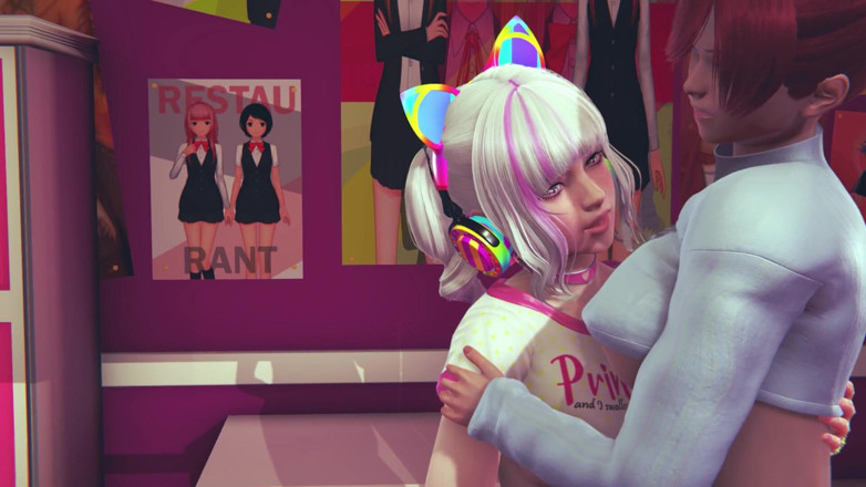 Waifu club 3D: Gamer-mädchen fickt neue rothaarige freundin