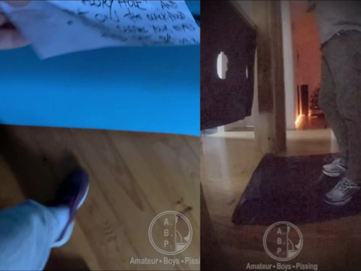 AmateurBoysPissing: Băiatul amator a ordonat să ajung în genunchi, legat la ochi, și...