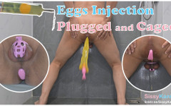 Sissy Kanisa Anal Training: Eggs Injection Anal Plugged and Cock Caged thumbnail