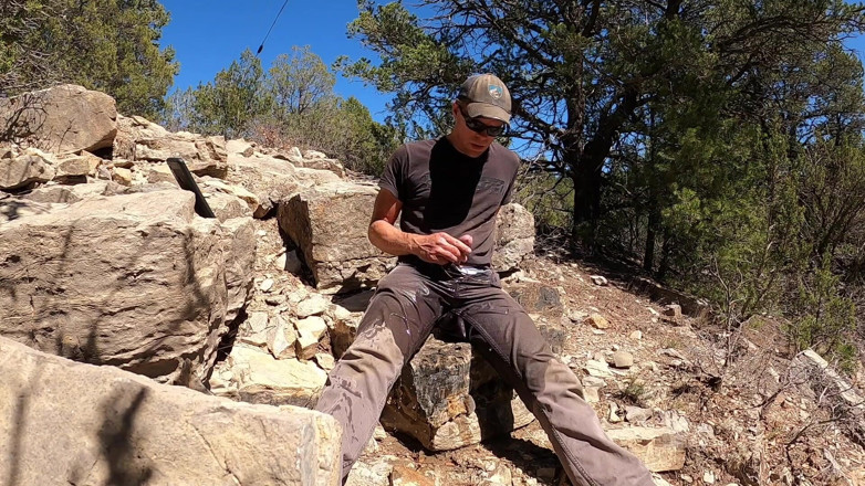 Lapetus: Wetting jeans while rock collecting outdoor