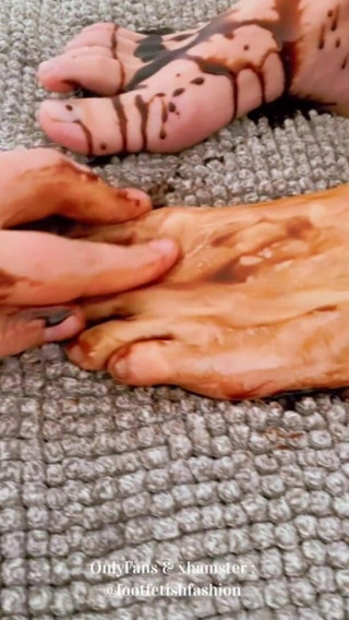 FootFetishFashion: Foot massage with chocolate, part 1/2