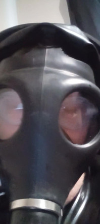 Gasmask Latex Tracksuit Cum