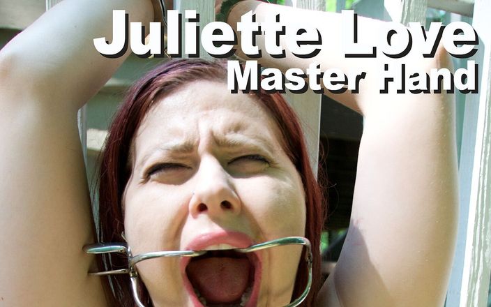 Picticon bondage and fetish: Juliette Love și Master Hand legată cu căluș, pipăit cu degetul