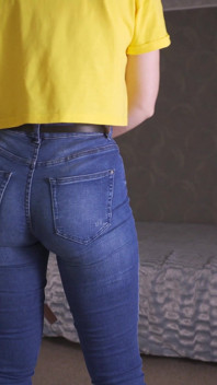 쪼이는 청바지 애타게 끈 후장 공개