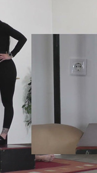 Paní Cleo v ponožkách Puma pošlape jeho otroka k orgasmu pp