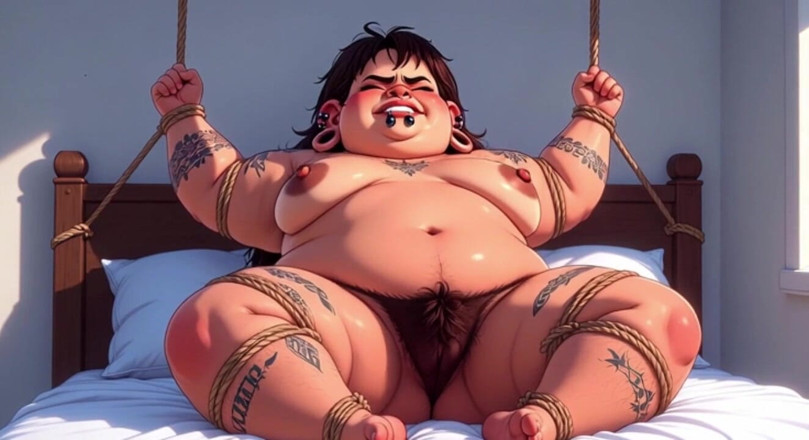 YOUR BEST FANTASY: Grandota gorda con coño peludo en la servidumbre - extremadamente cachonda
