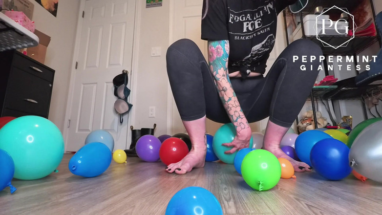 Peppermint Giantess: Riesin Non-Pop-Ballon Squish Asmr | Quietschige füße und hände, langsames sprudeln,...