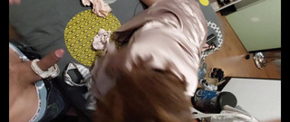 Sexy O2: 1099 - weiße amateur-schlampe, Satin-dessous, netzstrümpfe, High heels, doggystyle, blowjob, zungenanal