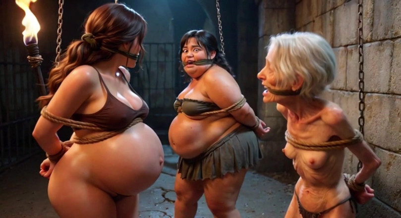 YOUR BEST FANTASY: Weak Trio: Pregnant, SSBBW and Granny Tied up in Bondage...