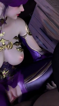 3D süße asiatische hure im sexy cosplay-kleid betrügt mit großem schwanz
