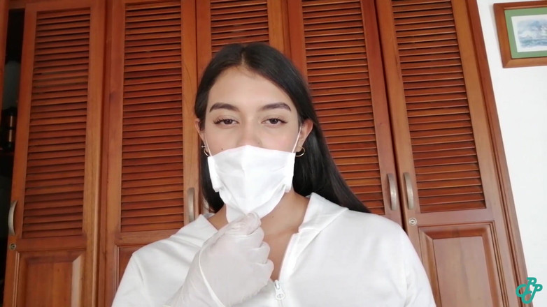 Catalina Days: 라텍스 장갑과 외과 용 마스크(정액 먹기)