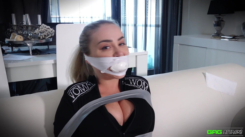 Gag Attack: Aubrey - jumpsuit-bondage