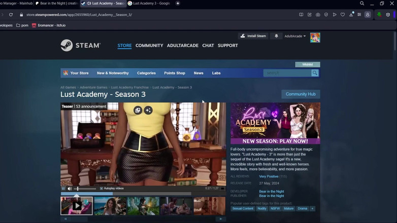 LewdArcade: ラストアカデミー シーズン3ギャラリー [パート01] ポルノゲームプレイ [18+] ストーリー重視の3Dビジュアルノベルゲーム