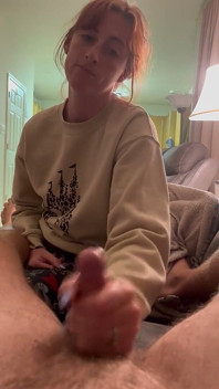 MILF Helps Neighbor Relax with a Handjob