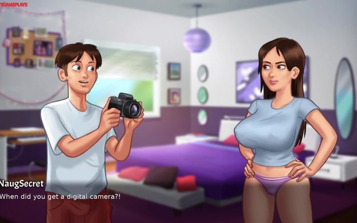 Naughty gameplays: Sexiga stora bröst flicka striptease &amp;stor röv spela, het slampa retar...