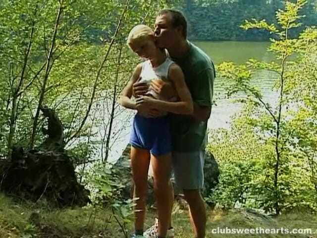 SkinnySweetHearts: Debbie Gets Fucked at the Side of the River