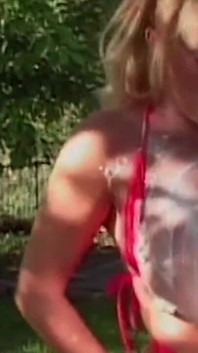 Busty Blonde MILF Gets Creamed Before Outdoor Ride