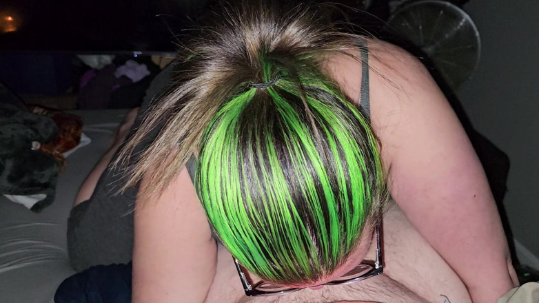 Funhousewife69: Green Haired Wife Sucks and Fucks